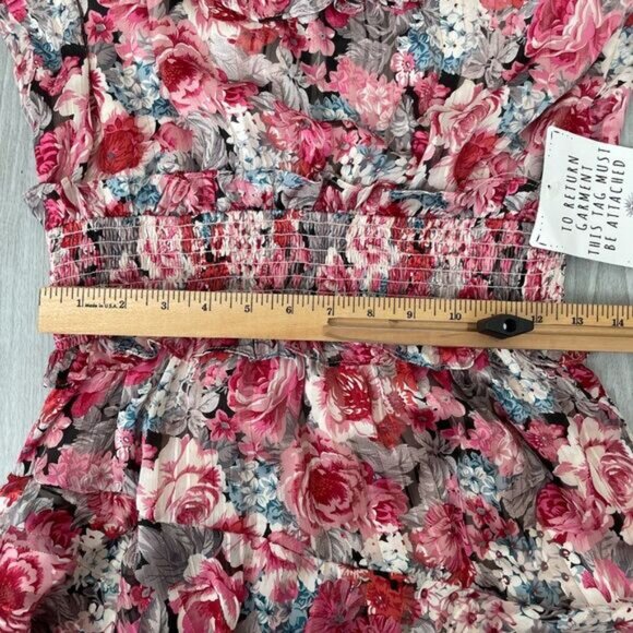 Free People Elliatt Dorian Floral Ruffle Drapey Smocked Maxi Dress Pink/ Rose M - Picture 14 of 14